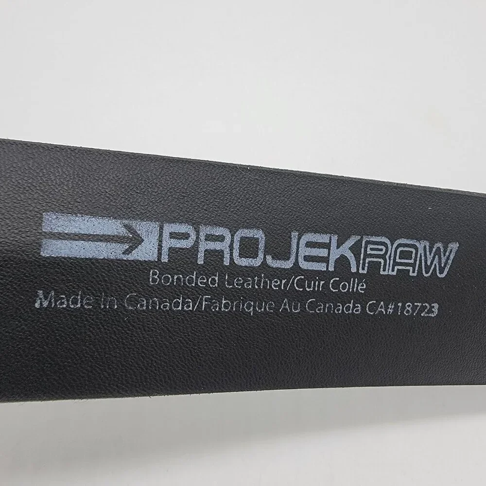 Mens Projek Belt Raw Bonded Leather Belt Made in‎ Canada Black Size 38 Heavy EUC